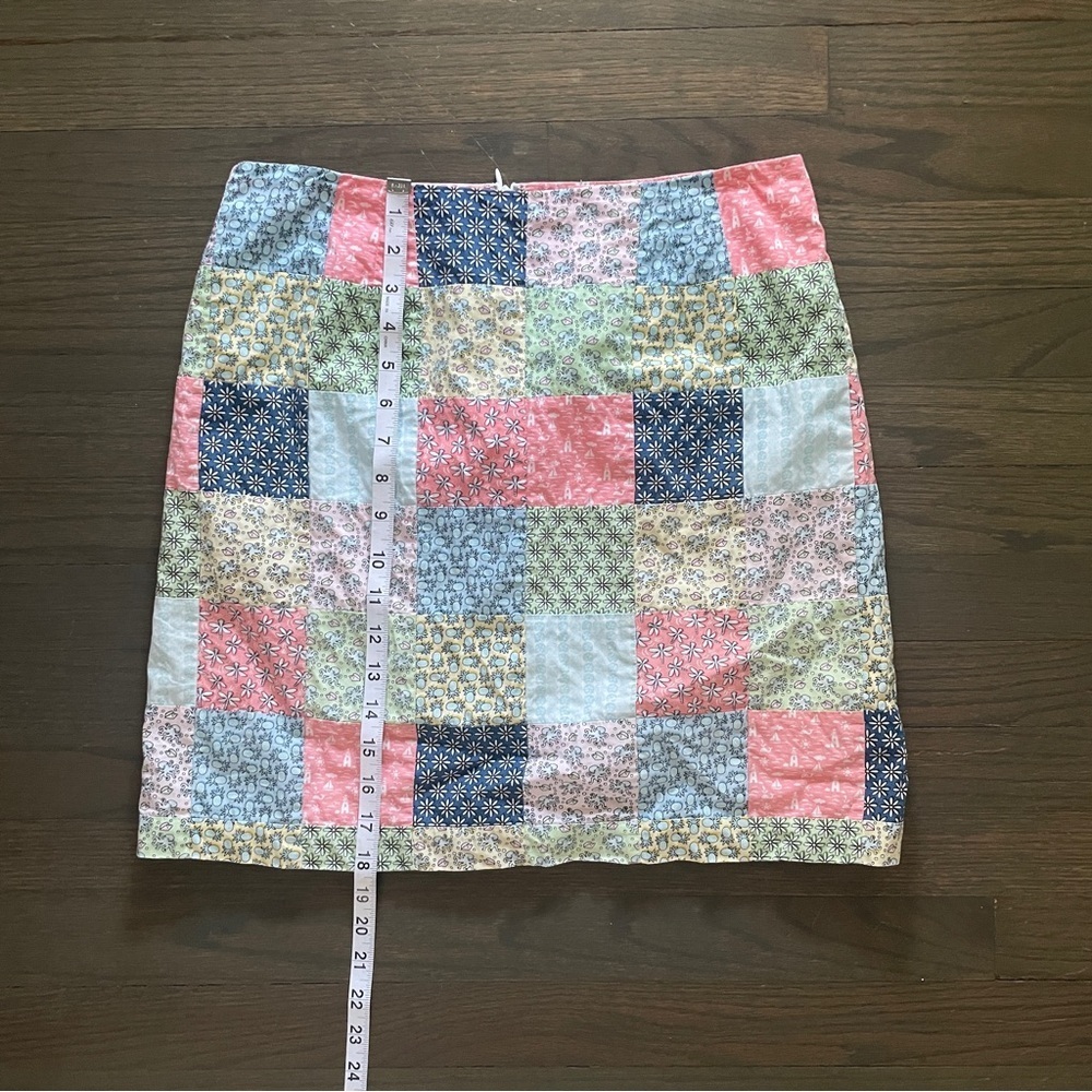 Vineyard Vines Patchwork Cotton Skirt Size 4 Coastal Preppy Quilted Look cottage - Picture 7 of 7